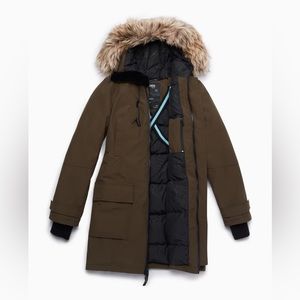 Aritzia TNA Bancroft Parka, XS, dark olive, great condition